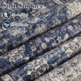 Garvee Alfombra Vintage Oriental de Pelo Corto, 100% Poliéster, Antideslizante y Repelente al Suciedad, Suave, Lavable a Máquina, para Sala y Cocina - Azul
