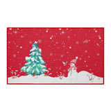 Garvee Felpudo lavable Garvee árbol Navidad muñeco nieve impresos felpudo decorativo exterior respaldo antideslizante goma 40x60cm rojo 1900gsm 100% poliéster lino tejido grueso-fino - Matiz Rojo