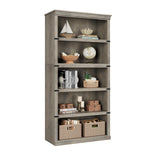 Garvee Estantería De 5 Niveles Para Libros, Diseño Colonial, Madera MDF, Almacenamiento Amplio, Color Gris, Para Sala Y Oficina - Gris