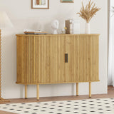 Garvee Aparador Buffet con Puertas Correderas Mid Century Modern Para Cocina y Entrada Madera Robusta Color Roble - Roble