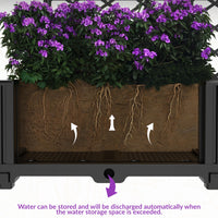 Garvee Jardineras Elevadas con Enrejado 3 Piezas para Patios y Balcones, 41×41 cm Negro, Resistente y Ligero