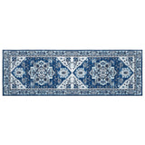 Garvee Tappeto Runner Vintage Floreale Antiscivolo Lavabile Poliestere Navy 60x230cm per Corridoio e Ingresso - Azul Marino