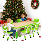 Garvee Set De Mesa Y 6 Sillas Para Niños Ajustable En Altura, Mesa Borrable, Antideslizante, Plegable, Polímero, Multicolor, Ideal Para Actividades Infantiles
