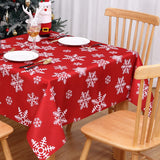 Garvee Mantel de Navidad Rectangular Rojo, Cubierta de Mesa Antimanchas Resistente al Agua, Decoración de Invierno, 137×137 cm - 