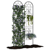 Garvee 2 Pack Garden Trellis para Plantas Trepadoras Exterior, Metal Negro, 140×30 cm, Ideal Jardines y Huertos - (55 X 11.8 Pulgada)