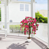 Garvee Planta Artificial de Buganvilla de 90 cm con Tronco de Madera Realista y Maceta Resistente a los Rayos UV para Decoración de Interior y Exterior, Rosa - Tronco Único
