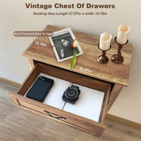 Garvee Cómoda de 5 Cajones de Estilo Retro Vintage, MDF y Tablero de Partículas Ecológicos, Superficie Impermeable, Patas de Madera y Anclaje Antivuelco, 40 x 70 x 114 cm, Amarillo Retro