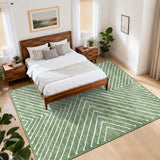 Garvee Tapis Moderne Géométrique Lavable 5x7 - Antideslizante, Resistente a Manchas - Poliéster, Pelo Corto, Plegable - Salón, Dormitorio, Comedor - Rosa