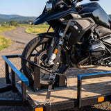 Garvee Soporte Básico de Hierro para Motocicleta con Estructura Estable para Motociclistas en Garaje o Taller Negro