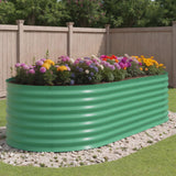Garvee Cama de Jardín Elevada Galvanizada 244x122x61 cm, Metal Resistente a la Oxidación, 61 cm Alta, Fácil Montaje, Ideal para Flores y Hierbas al Aire Libre - Verde