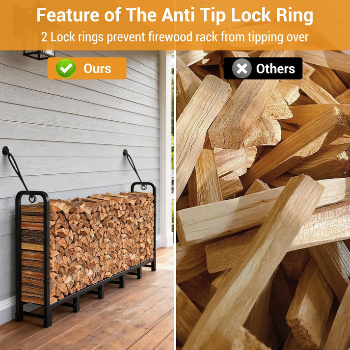 Soporte elevado para leña seca