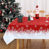 Garvee Mantel Navidad impermeable patrón copos nieve cocina comedor rectangular 137x180cm rojo - Rojo