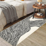 Garvee Alfombra De Área Para Sala De Estar, Lavable, Antideslizante, 80x150cm, Blanco Y Negro, Moderna De Lana Sintética - Blanco y Negro