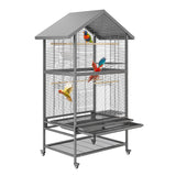 Garvee jaula Doble Grande para Loro con Soporte Rodante, 167 cm Metal Resistente Malla Antióxido para Exterior e Interior