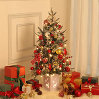 Garvee Árbol de Navidad Artificial 90cm 78 Luces LED Función Temporizador Material PE&PVC Base Blanca Estable Hogar Oficina