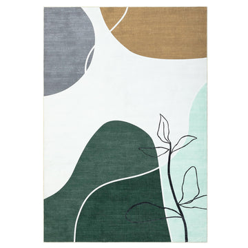 Garvee Alfombra Moderna de Tacto Cachemira con Patrón Geométrico Lavable y Antideslizante para Familias en Salón o Dormitorio 160x230cm Verde Morandi