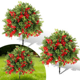 Garvee Árboles Artificiales 61cm Interior Realistas y Duraderos Material no Desvanecible para Hogar y Oficina Verde - Red