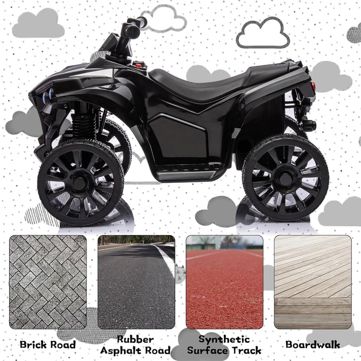 E-Quad con diseño ATV moderno y ruedas resistentes