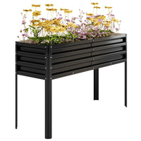 Garvee Huerto Elevado Galvanizado con Sistema de Autorriego y Estructura Reforzada, para Jardín y Patio, Acero Resistente, Modular, Drenaje Ajustable, 81cm, Color Negro