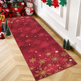 Garvee Alfombra navideña en rollo 60x180cm antideslizante lavable algodón TPR suave para interior sala, cocina, dormitorio - Rojo