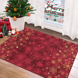 Garvee Alfombra navideña rústica antideslizante absorbente lavable 60x100cm para cocina, sala, dormitorio, baño - Rojo