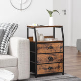 Garvee Cómoda Con 3 Cajones Y 2 Estantes De Madera, Marco Metálico Estable Para Dormitorio Y Sala, Compacta, Funcional, 29x41x72cm, Color Madera - Marrón