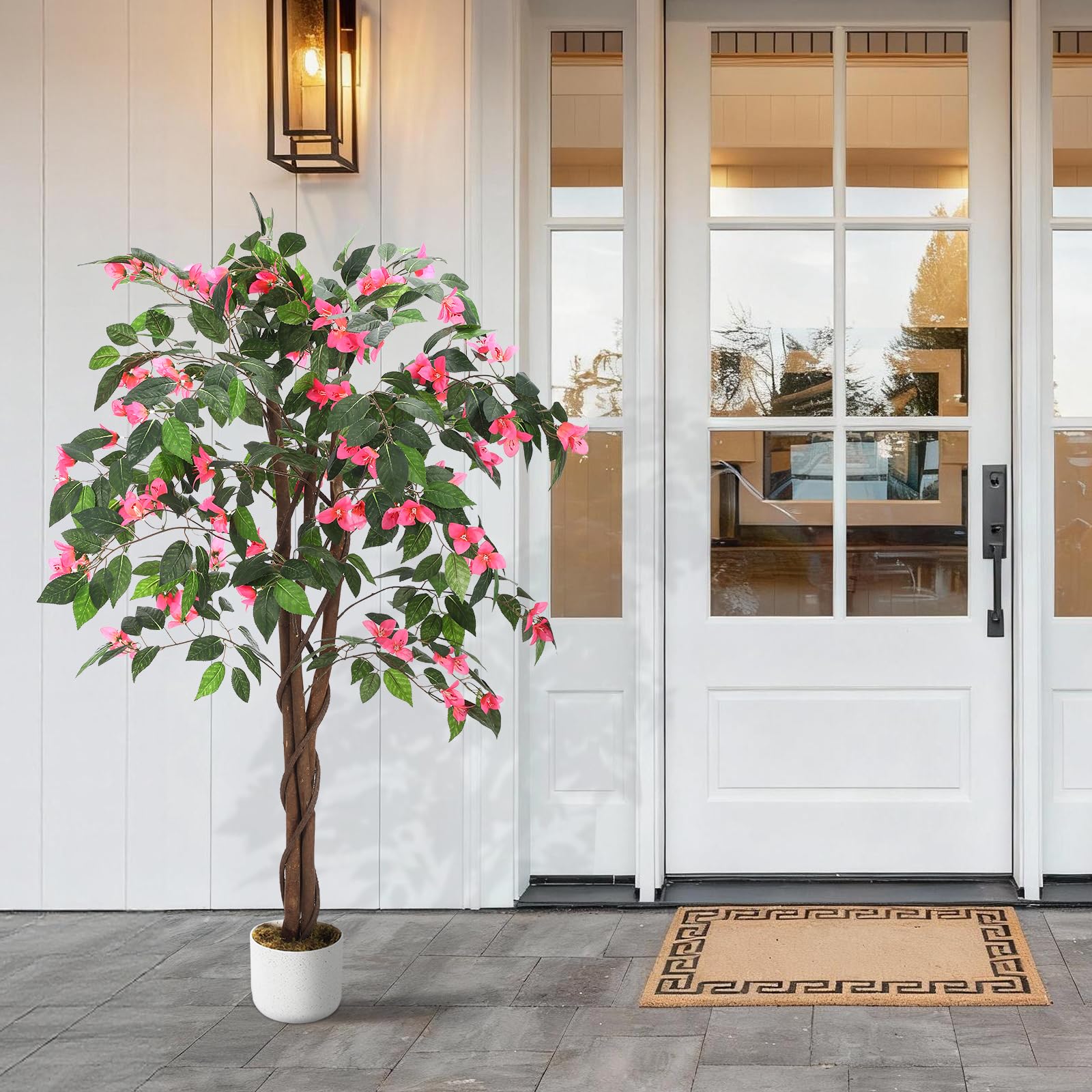 Bougainvillier artificiel avec pot noir stable