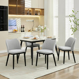 Garvee Sillas De Comedor Tapizadas En Tela, Asiento Acolchado, Patas De Madera, Juego De 4 Para Cocina, Restaurante, Sala, Moderno, Neutro - Gris