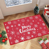 Garvee Paillasson de Navidad con diseño de copo de nieve antideslizante 50x80cm, interior y exterior, cocina y lavandería - Matiz Rojo