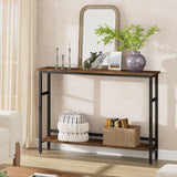 Garvee Mesa Consola Estrecha 15×100×79 cm con Estante Ajustable para Sala y Pasillo, MDF y Metal, Resistente, Diseño Delgado, Fácil de Montar Vintage - Vintage