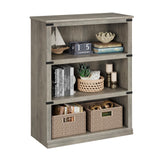 Garvee Estantería de 3 niveles de madera, estantería estrecha abierta para sala de estar, dormitorio, oficina 80x32x101 cm - Gris