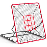 Garvee Red de rebote de béisbol 121.92x137.16cm, 5 ángulos ajustables, resistente UV, material duradero, estable con base larga, entrenador de campo solo - Rojo