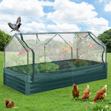 Garvee Huerto urbano metálico 1.8x0.9x0.3m con Cubierta de PVC y Diseño Abierto para Cultivo Exterior en Terraza Verde Oscuro - Verde Oscuro