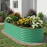 Garvee Kit de bancal elevado de metal galvanizado, para jardinería exterior, 46/61cm, beige y verde - Verde