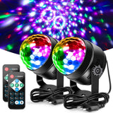 Garvee Bola de discoteca con luz LED de 6W, 7 colores, música y control remoto, plástico portátil, para fiesta, Halloween y Navidad - Predeterminado del Sistema_4