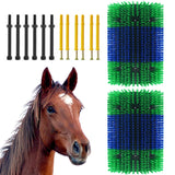 Garvee Cepillo Para Ganado 2 Piezas Nylon Duradero Cepillo Automático Para Caballos Y Ovejas En Establos - Azul Y Verde