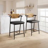 Garvee Taburetes De Barra Con Respaldo Y Brazos, Asiento Acolchado, Estructura Metálica Robusta, Cocina Y Barra, Vintage - Vintage
