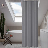 Garvee Cortina De Ducha Cuadros Tejido Waffle Poliéster 155gsm Resistente Agua Arrugas Gris 35x72 Baño Hotel - Gris