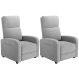 Garvee Sillón Reclinable para Adultos PU Cuero Ajustable con Respaldo Alto y Bolsillo Lateral para Sala de Estar y Cine en Casa, Asiento Acolchado, Brazo Ancho, Negro - Gris Claro