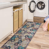 Garvee Alfombra Grande Vintage para Sala y Dormitorio, Suave Antideslizante Lavable, 60x180cm, Poliéster Diseño Floral - Color