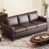 Garvee Sofá Mid Century Modern 216 cm 3 Plazas Cuero Sintético Diseño Espacioso para Salones y Oficinas