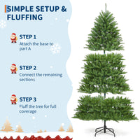 Garvee Árbol de Navidad Artificial con Iluminación LED, Realista y Fácil de Montar, Materiales PVC y PE, 270 cm, para Interior y Exterior