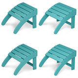 Garvee Ottoman para Silla Adirondack HDPE Resistente al Clima Exterior Jardín Piscina 46 × 47 × 36 cm - Azul