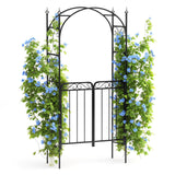 Garvee Arco de Jardín Elegante 244cm con Puertas Dobles - Acero Resistente Negro para Bodas y Jardines