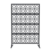 Garvee Panel de Ocultación de Metal 117x180cm, Pantalla de Privacidad Decorativa para Jardín y Terraza, Valla de Acero Anticorrosivo con Diseño de Moneda Tradicional, Negro - Negro （Moneda de cobre）