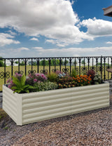 Garvee Jardineras Elevadas Galvanizadas 2pcs 244 × 122 × 61 cm Beige, Metal Resistente al Óxido, Altura Óptima 61 cm para Jardín Exterior - Beige