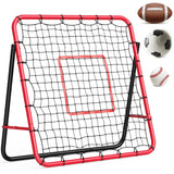 Garvee Rebotador de Fútbol con Estructura de Hierro y Cuerda PE para Prácticas en Patio o Campo 100x100cm Rojo - Rojo