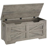 Garvee Banco de Almacenaje de Madera con Bisagra de Seguridad, Soporta 159 kg, MDF 15mm, para Entrada y Sala, Diseño Multifuncional, Fácil Montaje - Gray