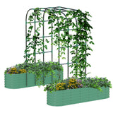 Garvee Kit de Jardín Elevado de Acero Galvanizado con Arco Enrejado 226 cm Verde para Jardines Americanos - Verde
