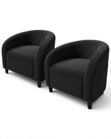 Garvee Sillón Barrel Bouclé Set De 2, Sillones Club Sherpa, Comodidad Ergonómica, Ligero Y Duradero, Gris Oscuro, Para Sala Y Oficina - Gris Oscuro
